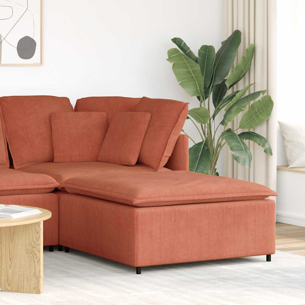 Modulaire bank voetenbank module rood oranje 100x100x48 cm is nu te koop bij PeponiXL, paradijselijk wonen!