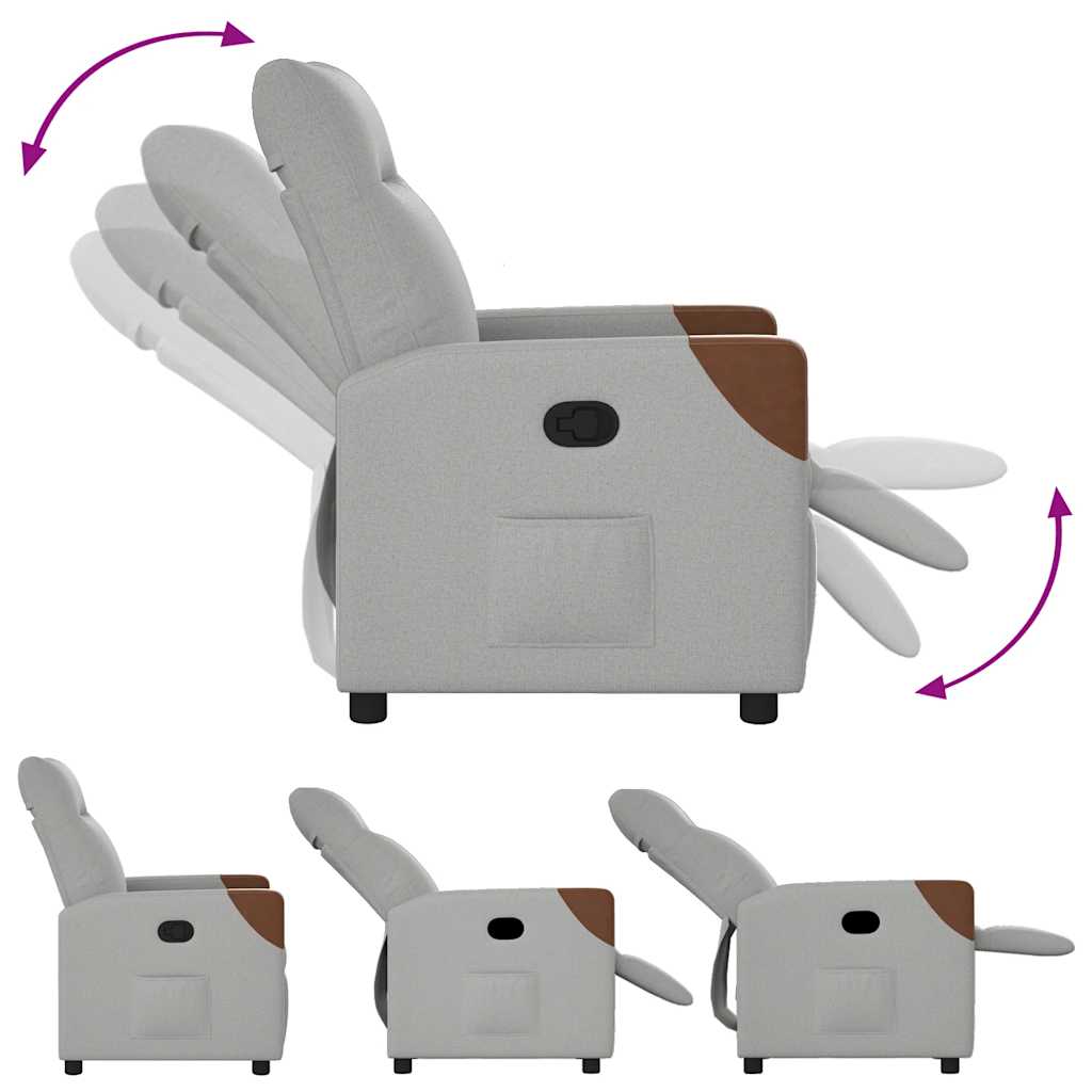 Fauteuil verstelbaar stof wolk grijs is nu te koop bij PeponiXL, paradijselijk wonen!
