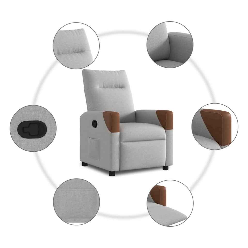 Fauteuil verstelbaar stof wolk grijs is nu te koop bij PeponiXL, paradijselijk wonen!