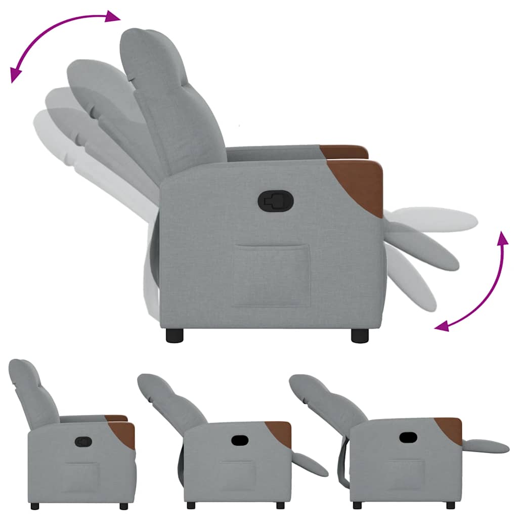 Fauteuil verstelbaar stof lichtgrijs is nu te koop bij PeponiXL, paradijselijk wonen!