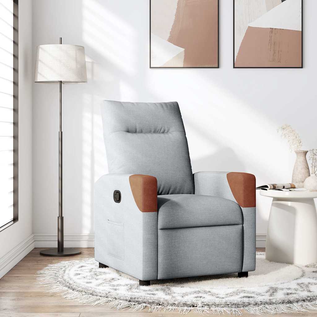 Fauteuil verstelbaar stof lichtgrijs is nu te koop bij PeponiXL, paradijselijk wonen!