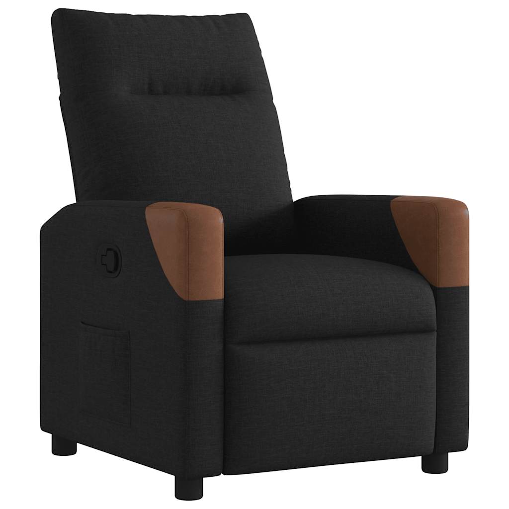 Fauteuil verstelbaar stof zwart is nu te koop bij PeponiXL, paradijselijk wonen!
