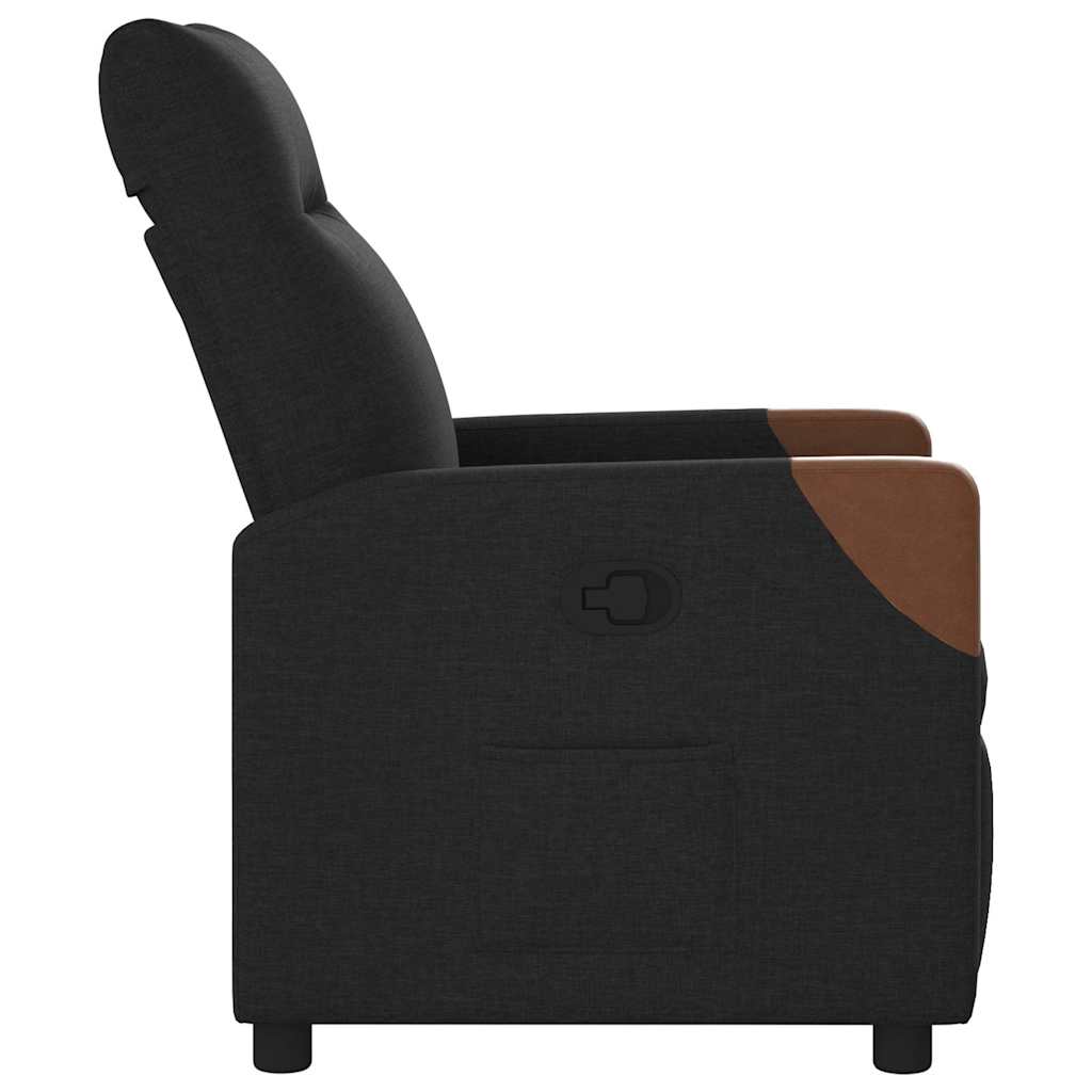 Fauteuil verstelbaar stof zwart is nu te koop bij PeponiXL, paradijselijk wonen!