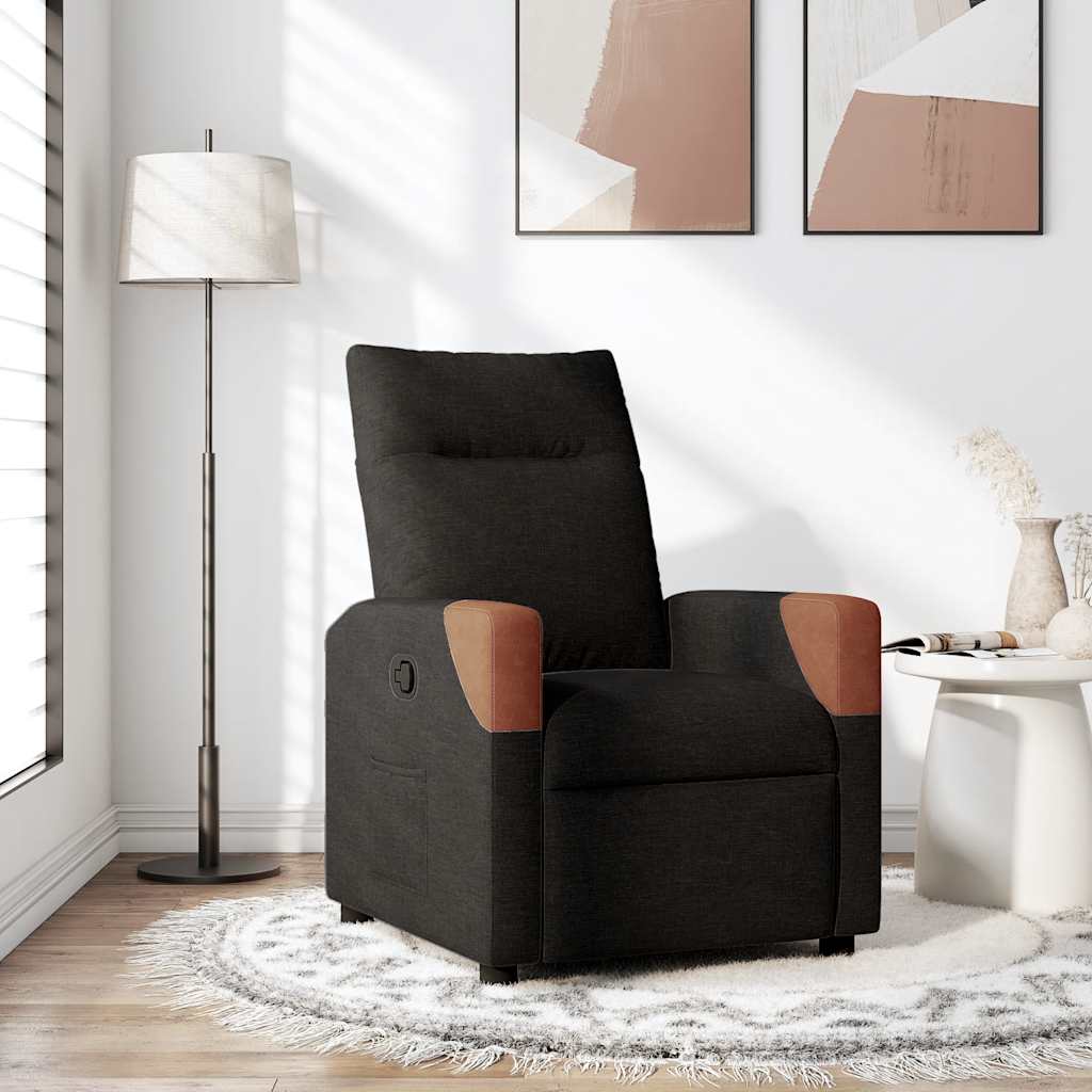 Fauteuil verstelbaar stof zwart is nu te koop bij PeponiXL, paradijselijk wonen!