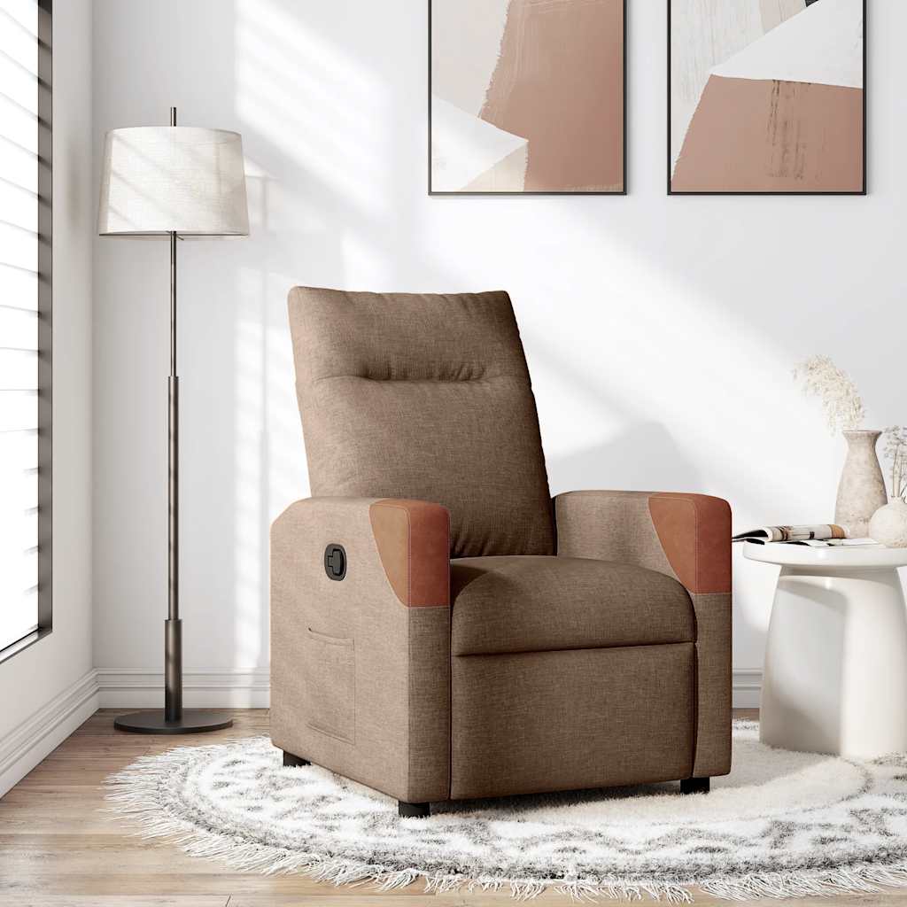 Fauteuil verstelbaar stof bruin is nu te koop bij PeponiXL, paradijselijk wonen!