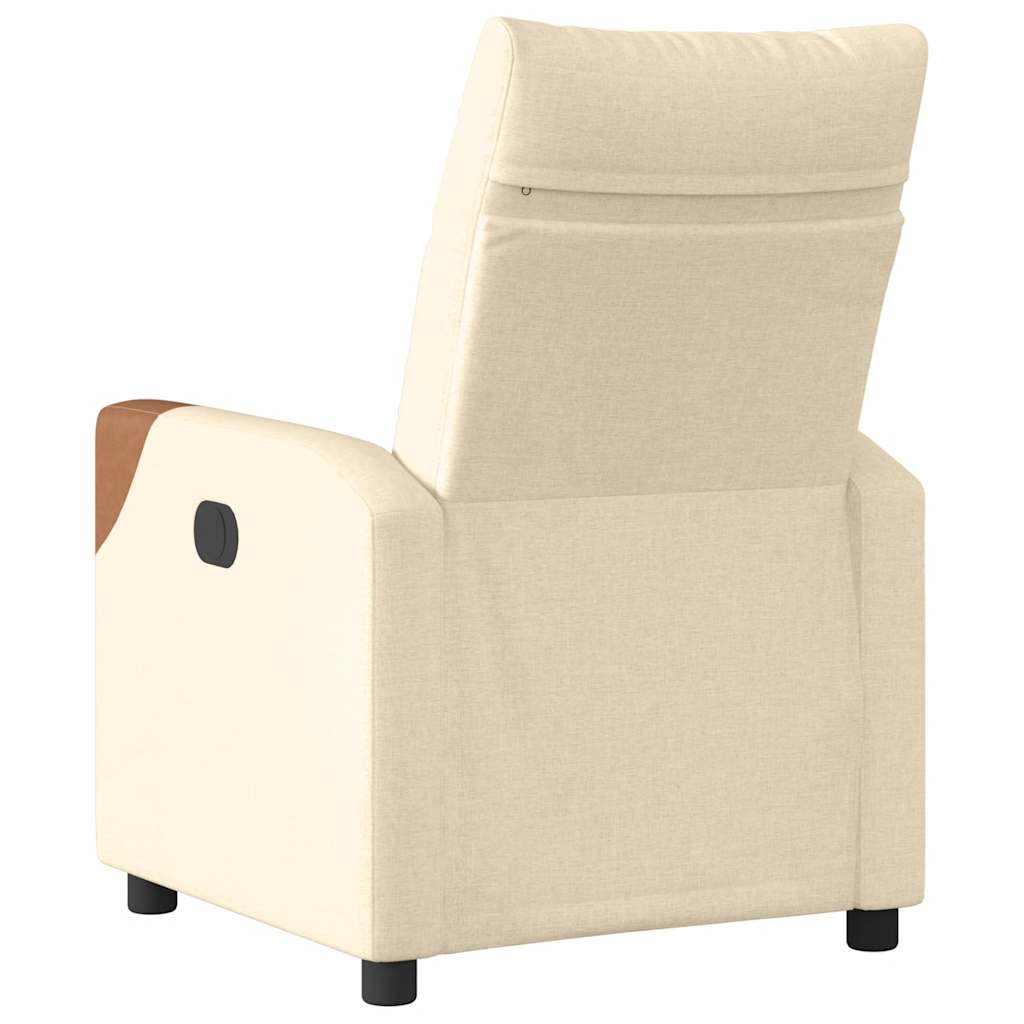 Fauteuil verstelbaar stof crèmekleurig is nu te koop bij PeponiXL, paradijselijk wonen!