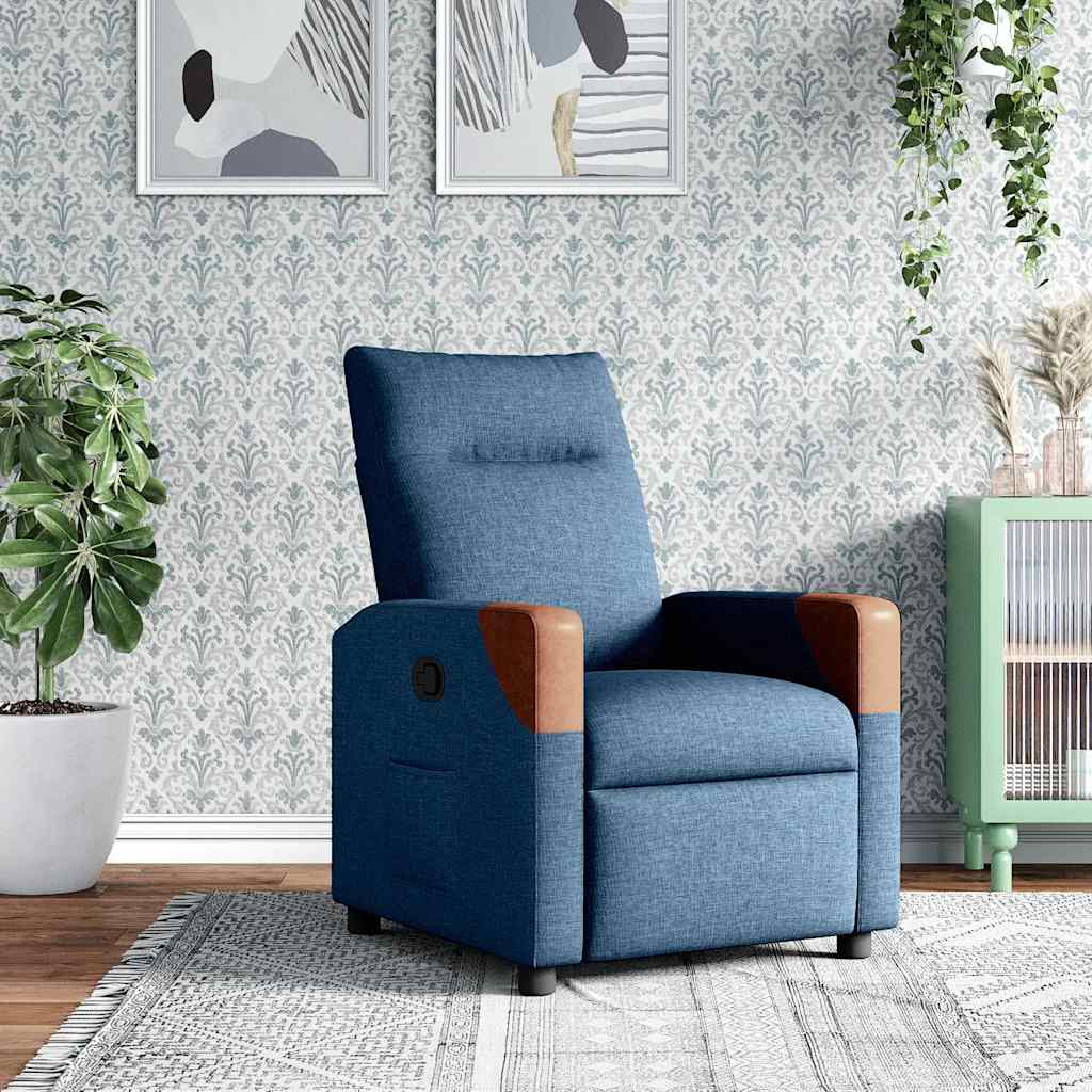Fauteuil verstelbaar stof blauw is nu te koop bij PeponiXL, paradijselijk wonen!