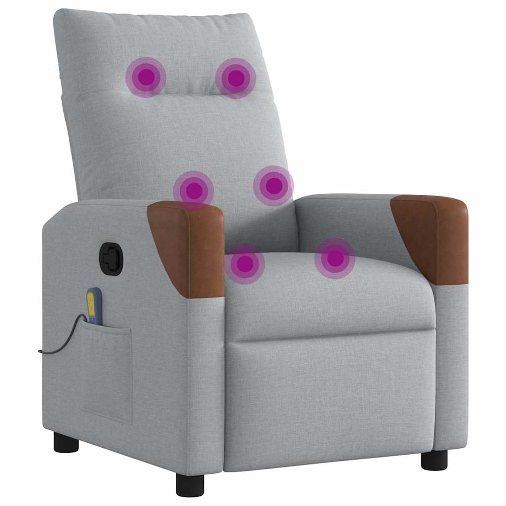 Massagestoel verstelbaar stof lichtgrijs is nu te koop bij PeponiXL, paradijselijk wonen!
