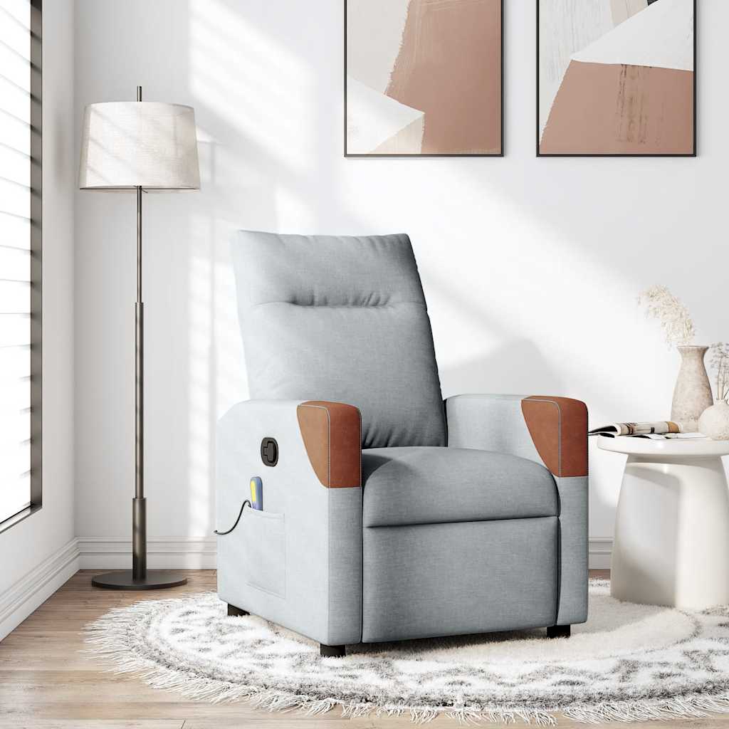 Massagestoel verstelbaar stof lichtgrijs is nu te koop bij PeponiXL, paradijselijk wonen!