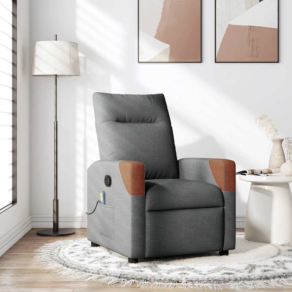 Massagestoel Donkergrijze Stof is nu te koop bij PeponiXL, paradijselijk wonen!