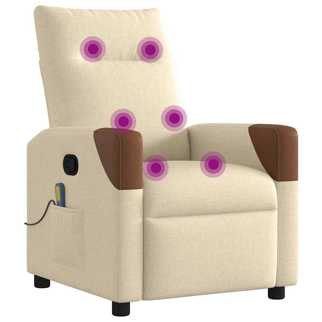 Massagestoel verstelbaar stof crèmekleurig is nu te koop bij PeponiXL, paradijselijk wonen!