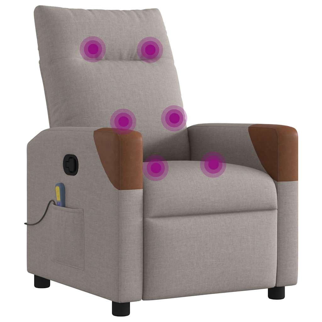 Massagestoel verstelbaar stof taupe is nu te koop bij PeponiXL, paradijselijk wonen!