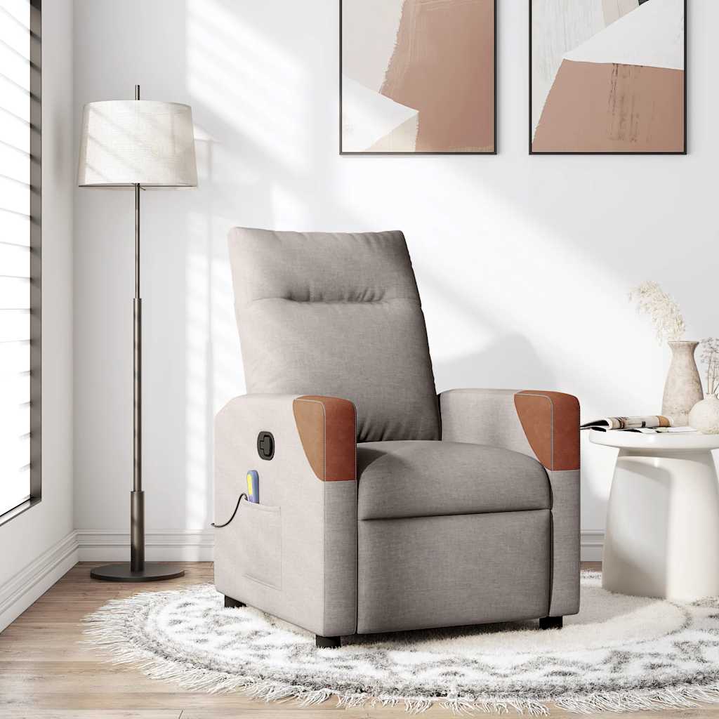 Massagestoel verstelbaar stof taupe is nu te koop bij PeponiXL, paradijselijk wonen!