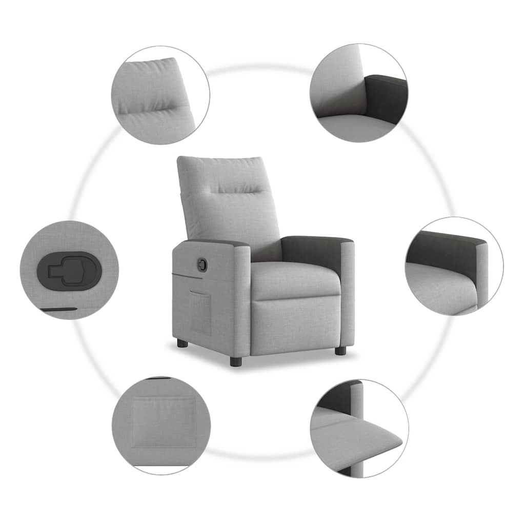 Fauteuil verstelbaar stof wolk grijs is nu te koop bij PeponiXL, paradijselijk wonen!