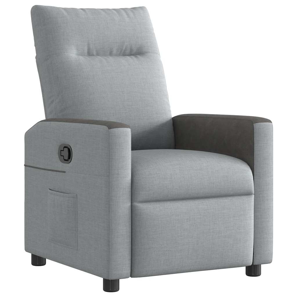 Fauteuil verstelbaar stof lichtgrijs is nu te koop bij PeponiXL, paradijselijk wonen!