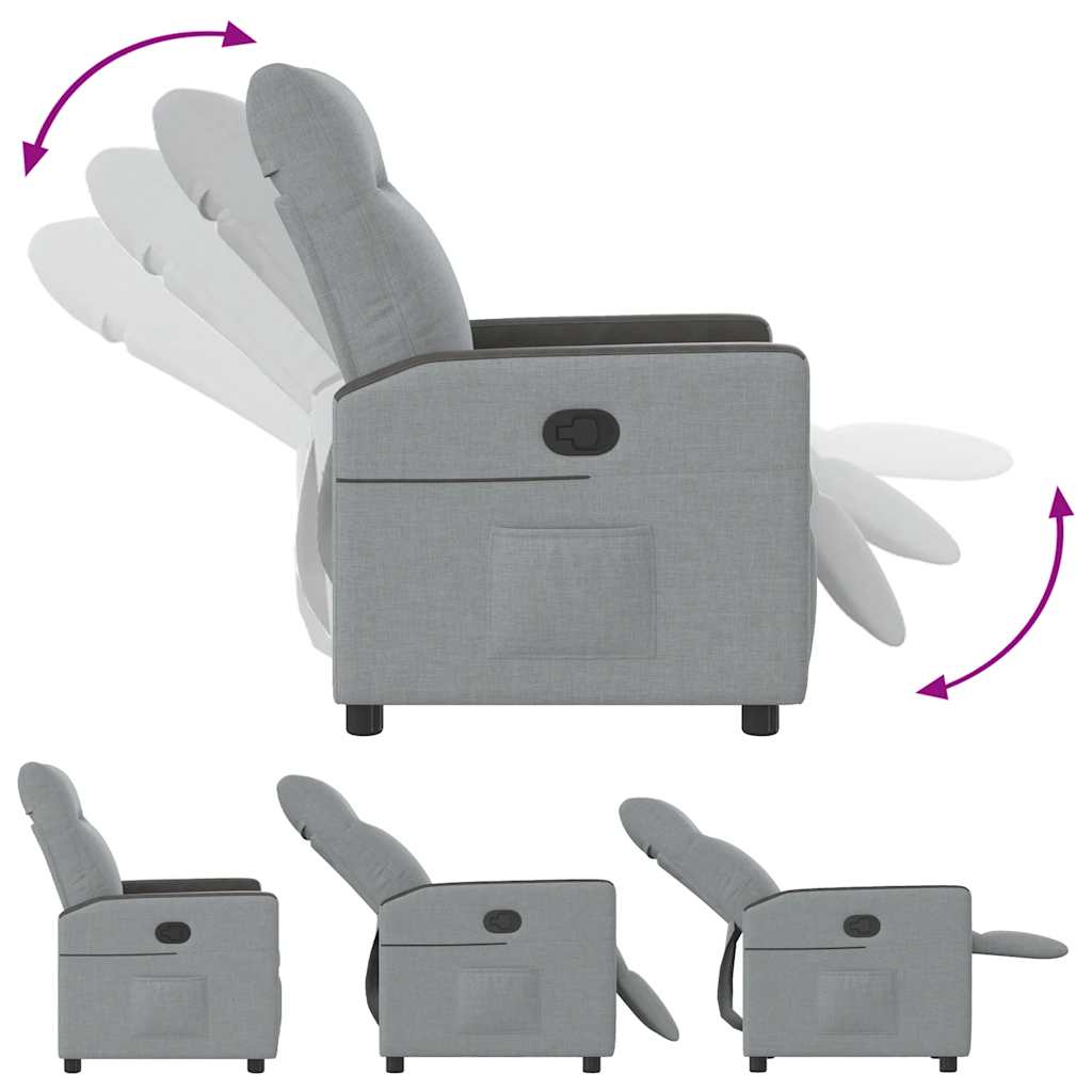 Fauteuil verstelbaar stof lichtgrijs is nu te koop bij PeponiXL, paradijselijk wonen!