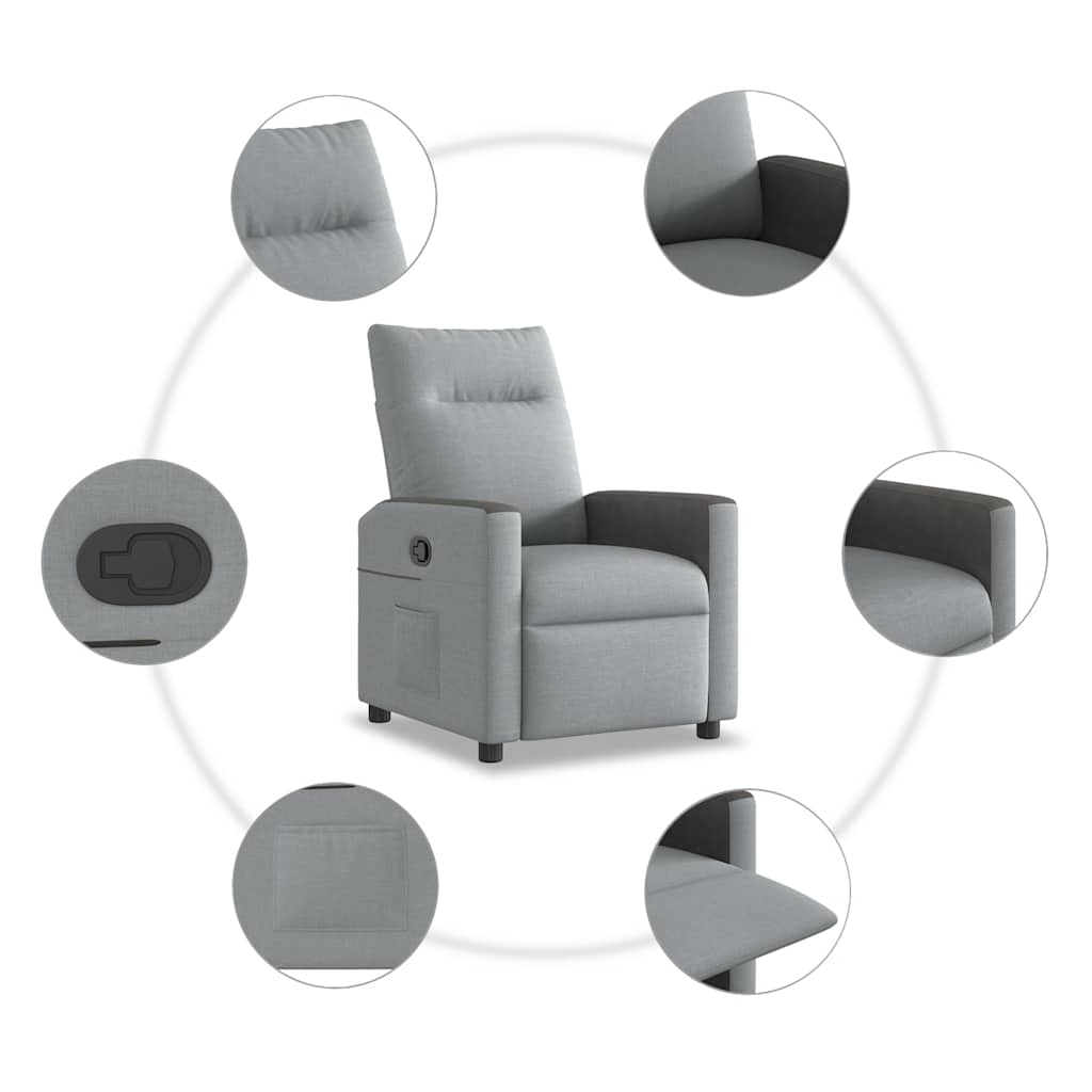 Fauteuil verstelbaar stof lichtgrijs is nu te koop bij PeponiXL, paradijselijk wonen!