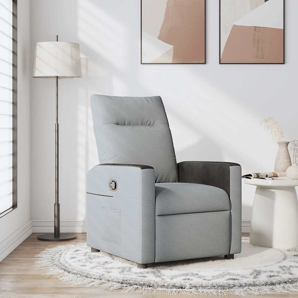 Fauteuil verstelbaar stof lichtgrijs is nu te koop bij PeponiXL, paradijselijk wonen!