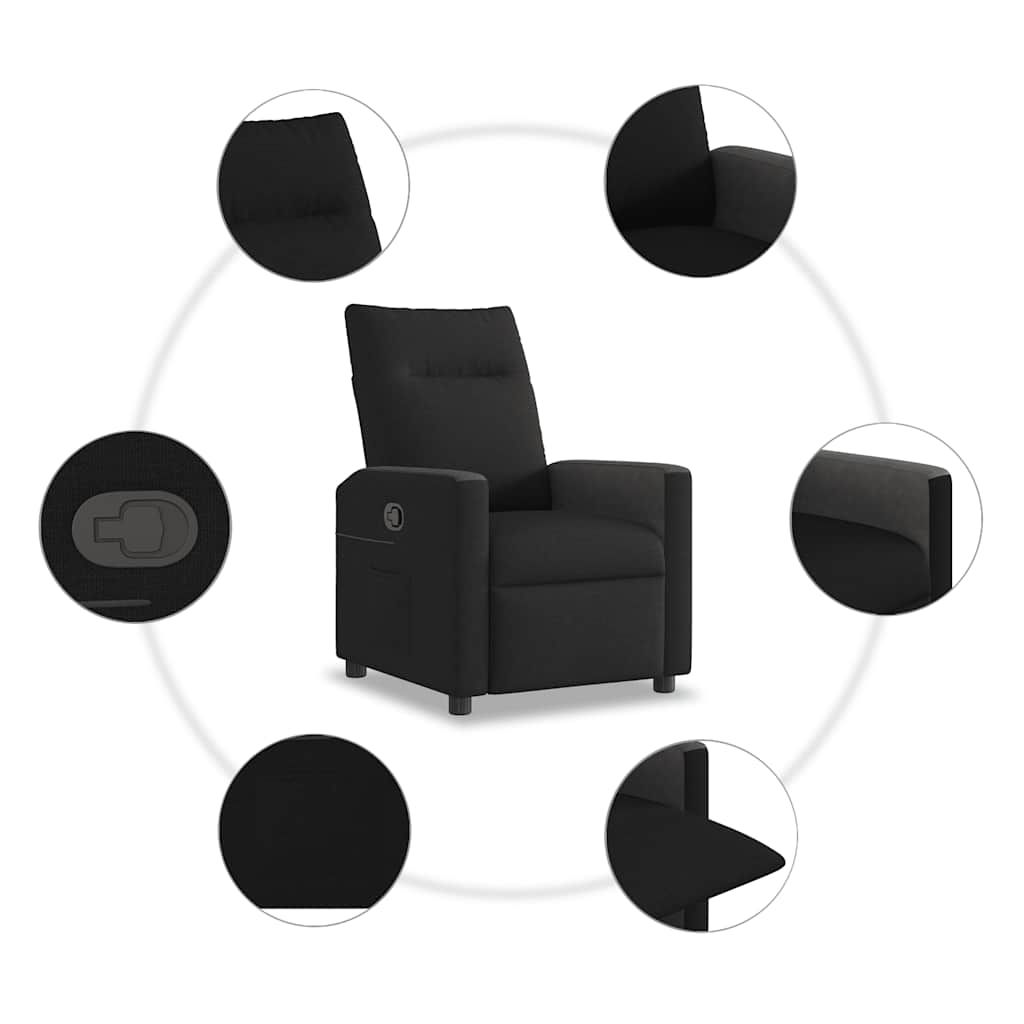 Fauteuil verstelbaar stof zwart is nu te koop bij PeponiXL, paradijselijk wonen!
