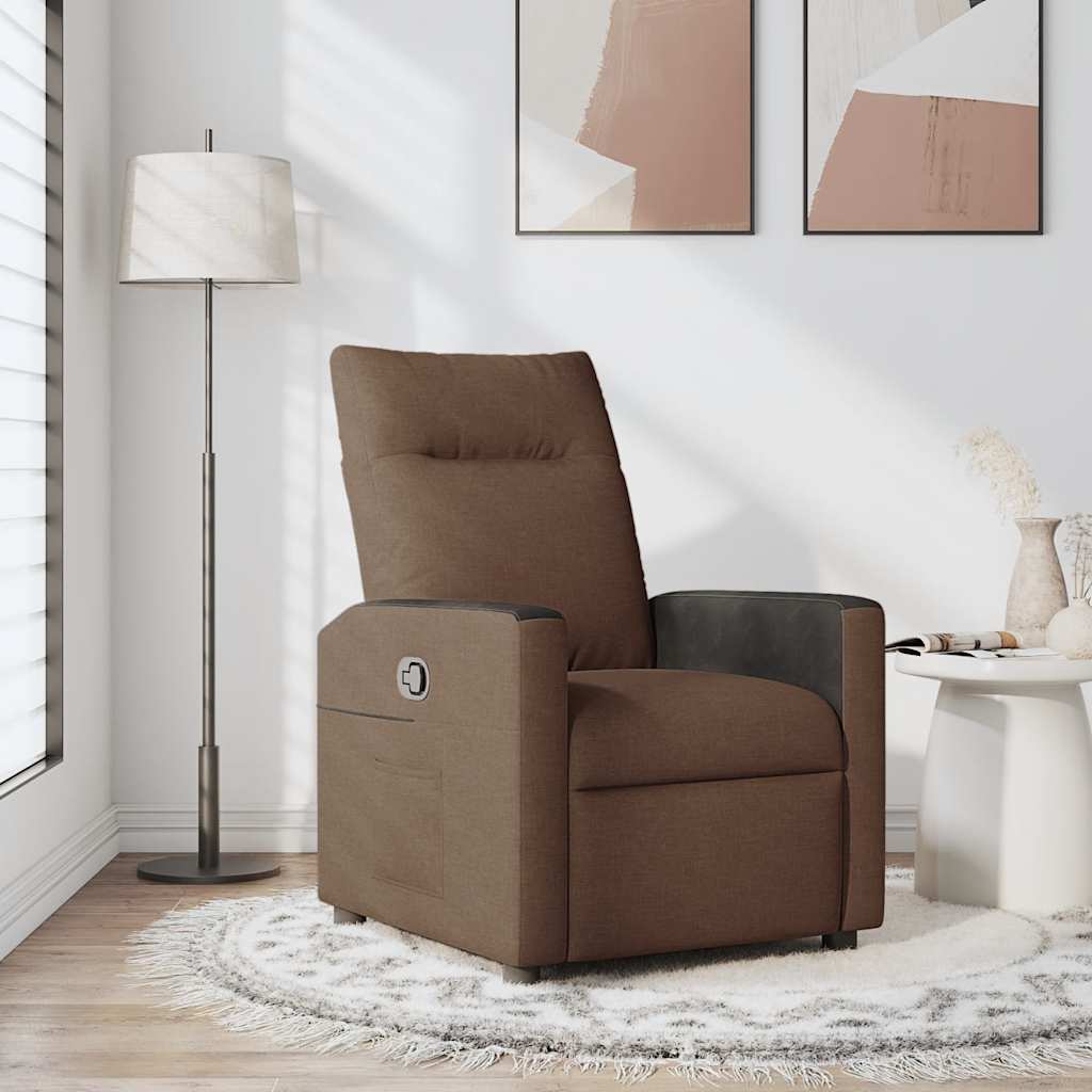 Fauteuil verstelbaar stof bruin is nu te koop bij PeponiXL, paradijselijk wonen!