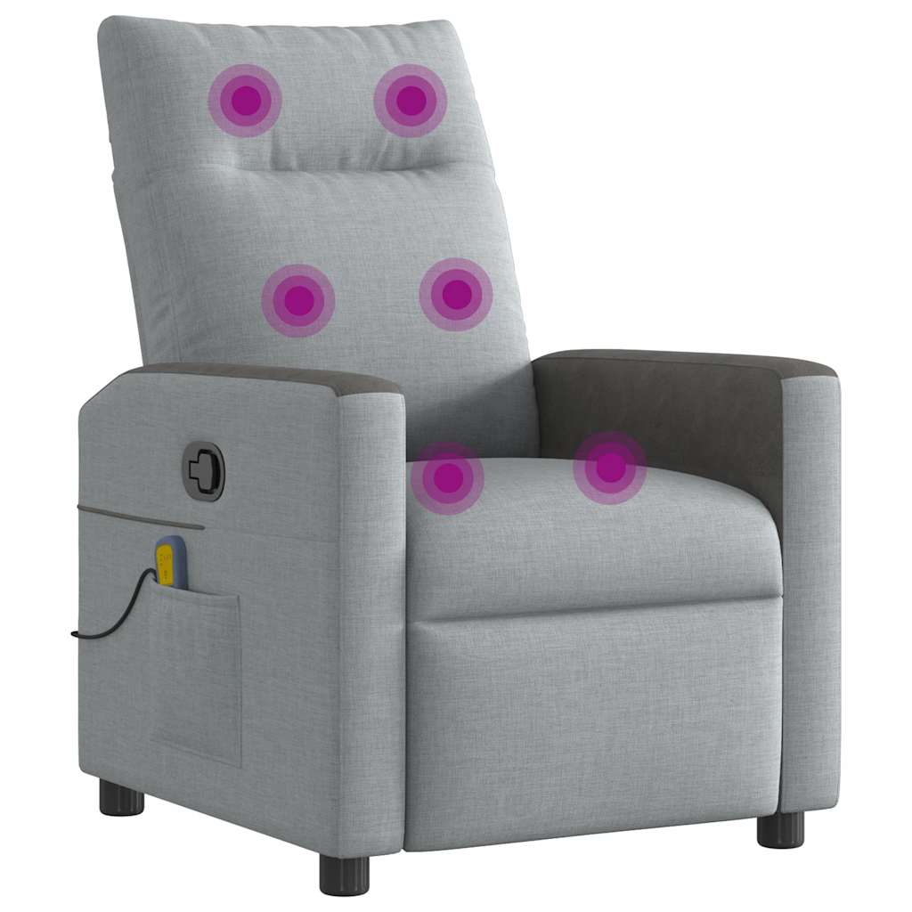 Massagestoel verstelbaar stof lichtgrijs is nu te koop bij PeponiXL, paradijselijk wonen!