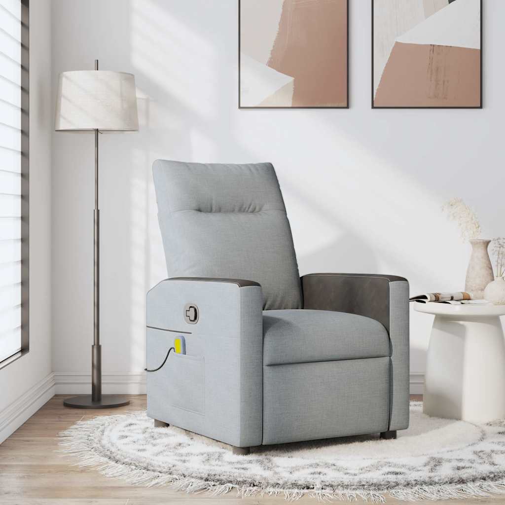Massagestoel verstelbaar stof lichtgrijs is nu te koop bij PeponiXL, paradijselijk wonen!
