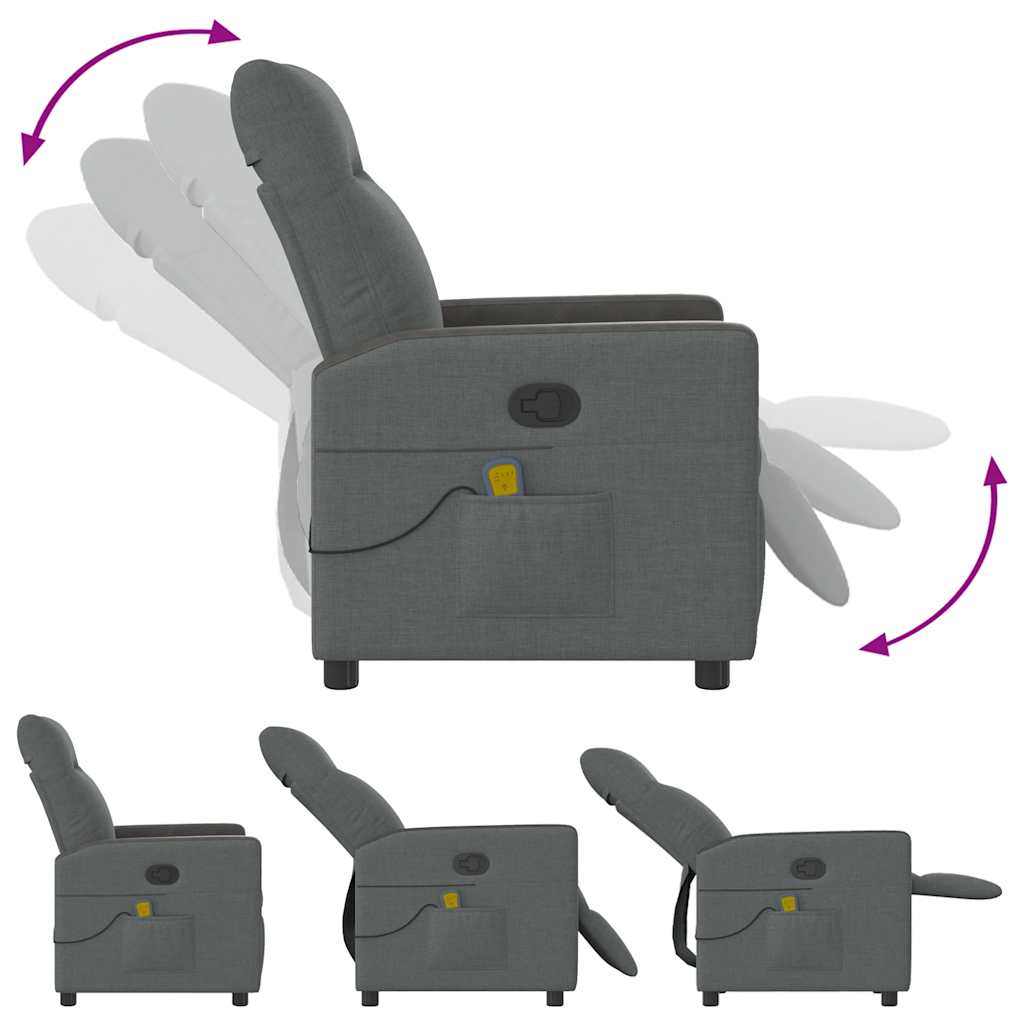 Massagestoel Donkergrijze Stof is nu te koop bij PeponiXL, paradijselijk wonen!