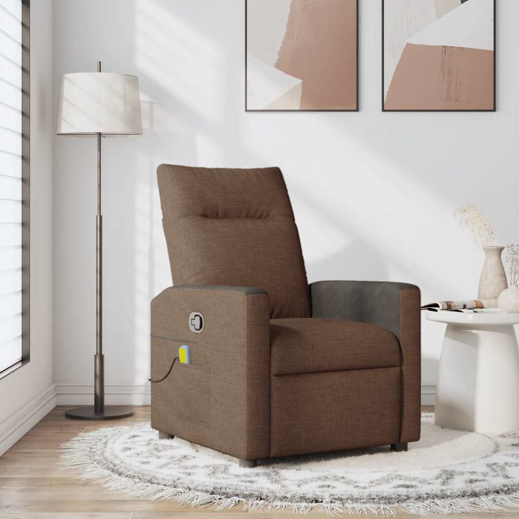 Massagestoel verstelbaar stof bruin is nu te koop bij PeponiXL, paradijselijk wonen!