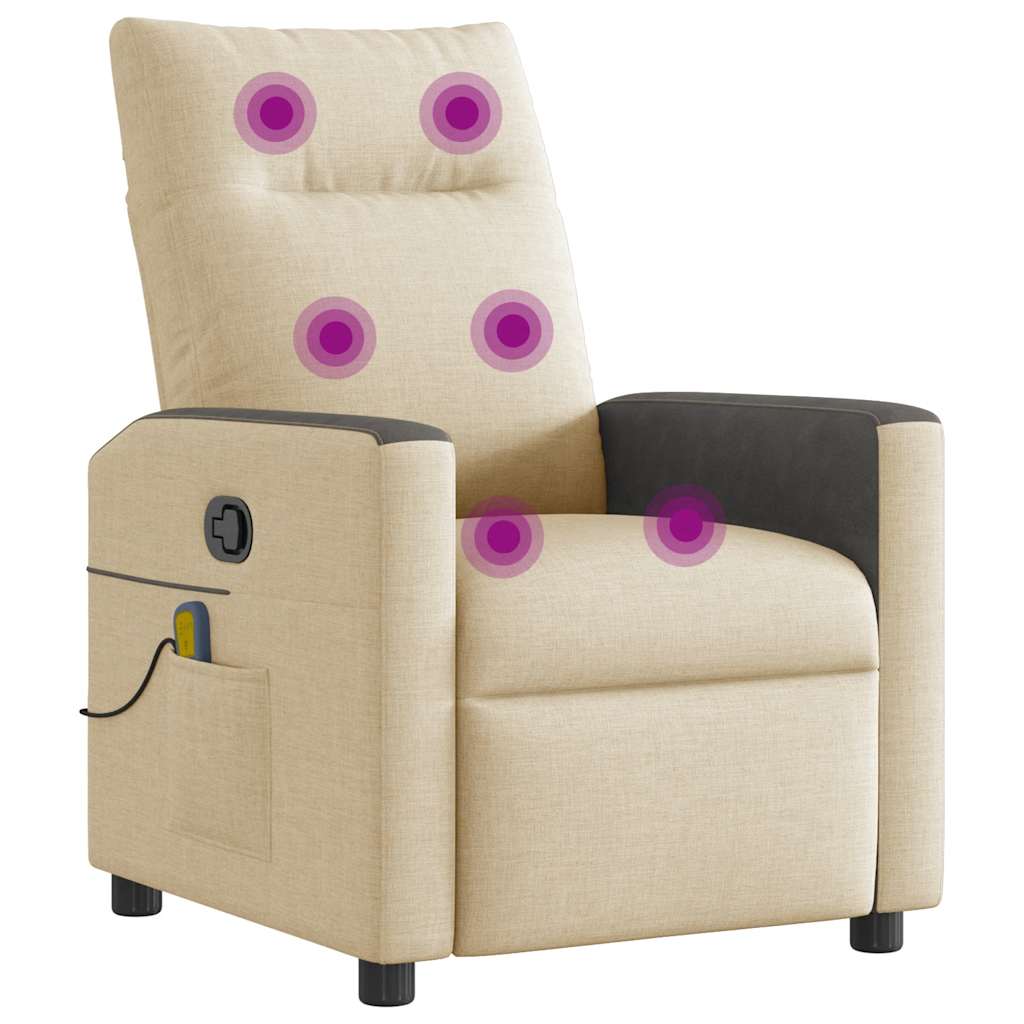 Massagestoel verstelbaar stof crèmekleurig is nu te koop bij PeponiXL, paradijselijk wonen!
