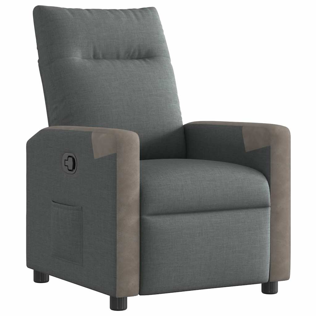 Fauteuil verstelbaar stof donkergrijs is nu te koop bij PeponiXL, paradijselijk wonen!