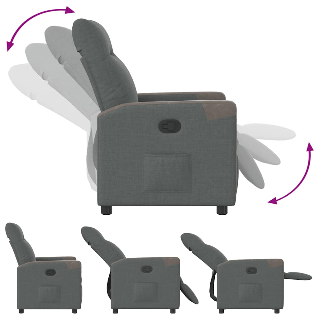 Fauteuil verstelbaar stof donkergrijs is nu te koop bij PeponiXL, paradijselijk wonen!
