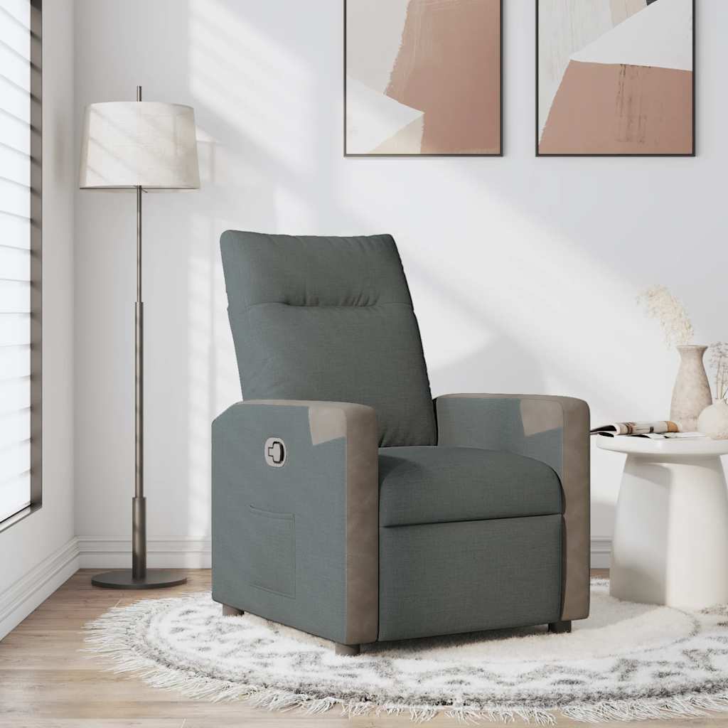 Fauteuil verstelbaar stof donkergrijs is nu te koop bij PeponiXL, paradijselijk wonen!