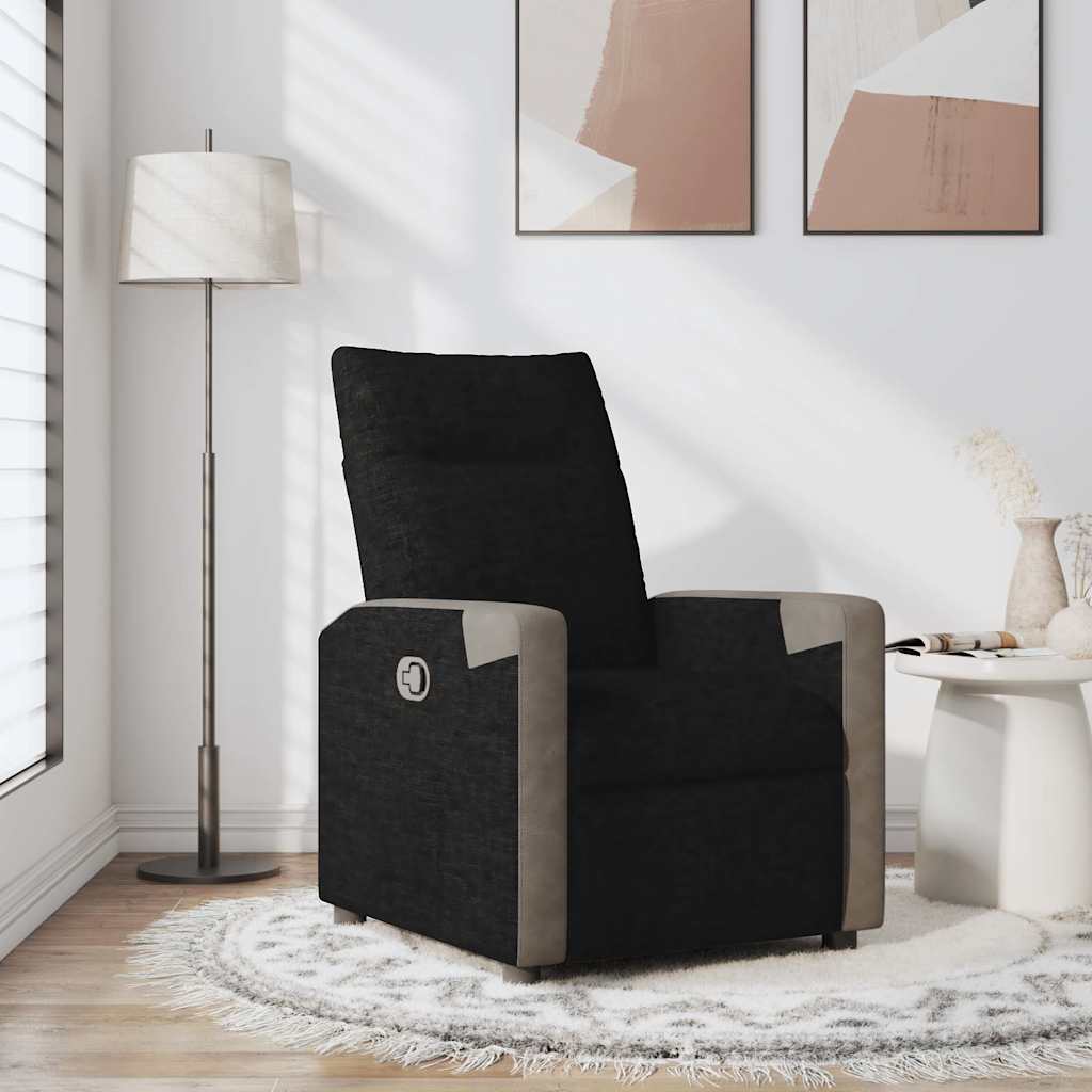 Fauteuil verstelbaar stof zwart is nu te koop bij PeponiXL, paradijselijk wonen!