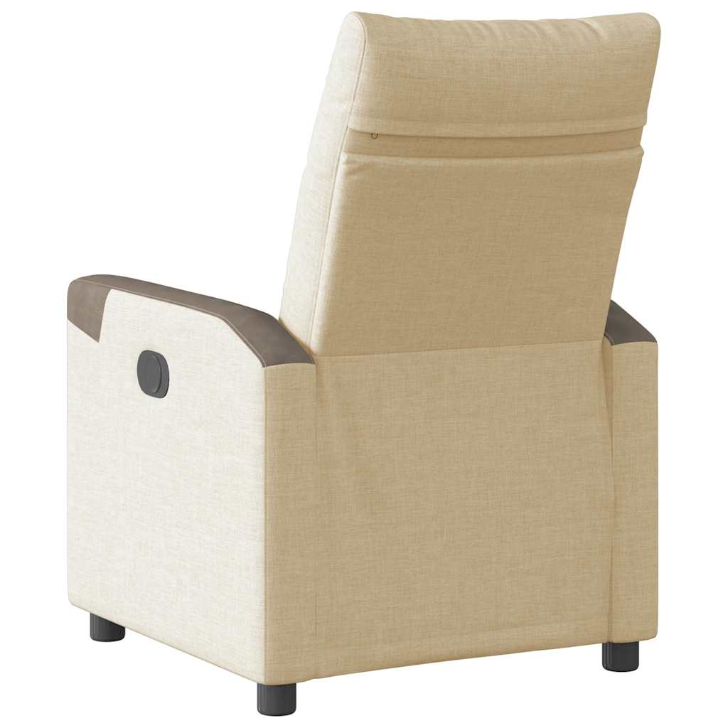 Fauteuil verstelbaar stof crèmekleurig is nu te koop bij PeponiXL, paradijselijk wonen!