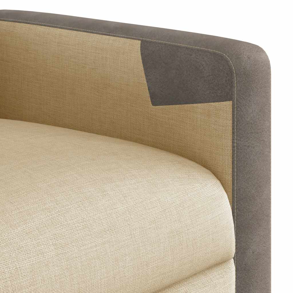Fauteuil verstelbaar stof crèmekleurig is nu te koop bij PeponiXL, paradijselijk wonen!