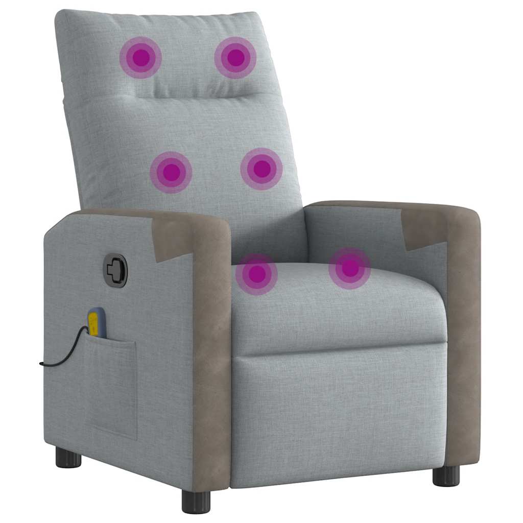 Massagestoel verstelbaar stof lichtgrijs is nu te koop bij PeponiXL, paradijselijk wonen!