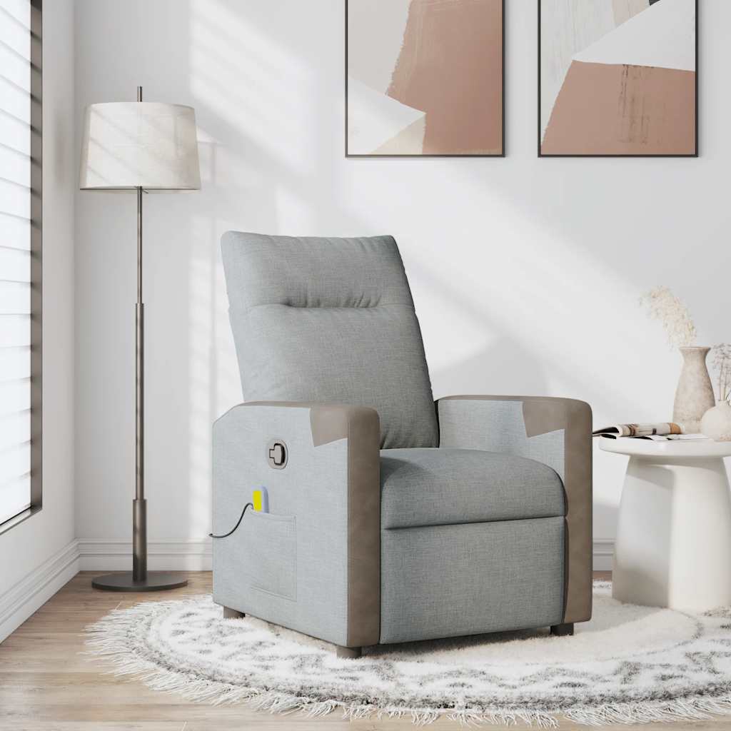 Massagestoel verstelbaar stof lichtgrijs is nu te koop bij PeponiXL, paradijselijk wonen!