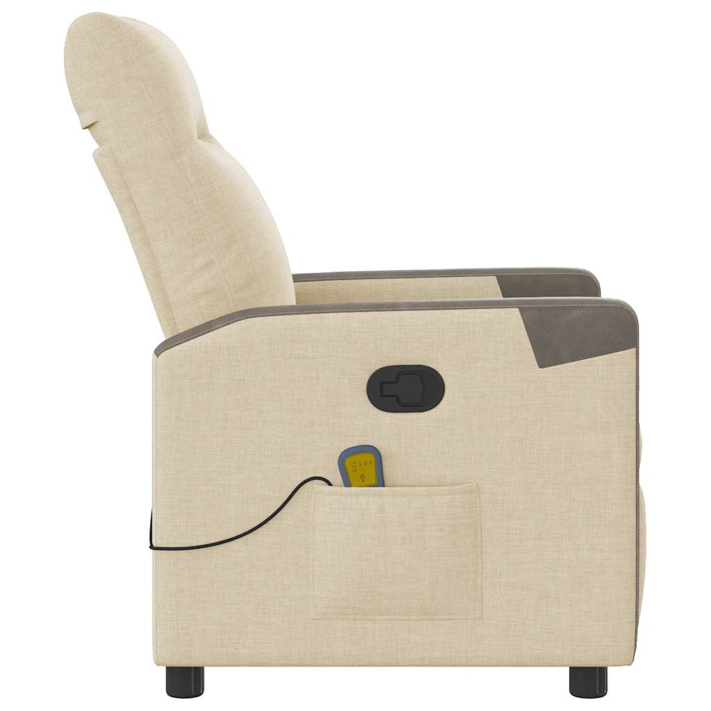 Massagestoel verstelbaar stof crèmekleurig is nu te koop bij PeponiXL, paradijselijk wonen!