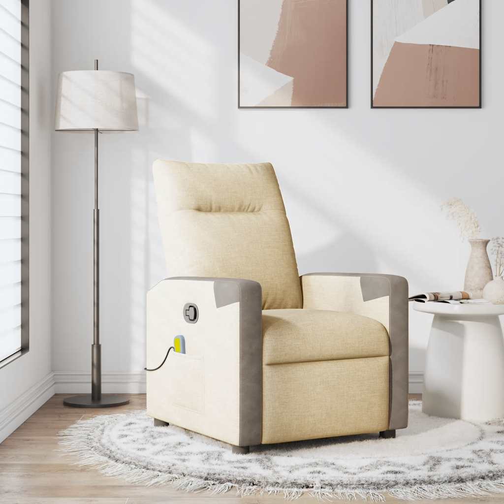Massagestoel verstelbaar stof crèmekleurig is nu te koop bij PeponiXL, paradijselijk wonen!