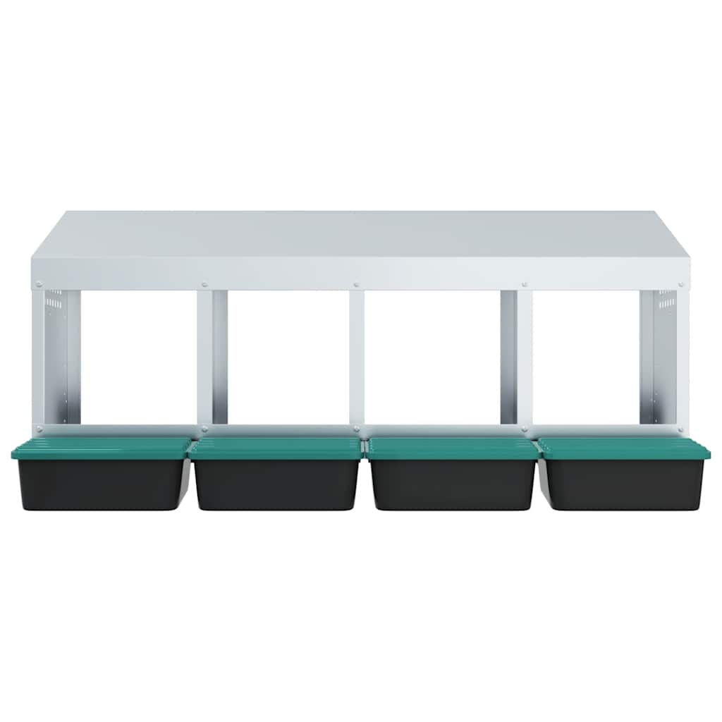 Kippennestkast 4 compartimenten wandmontage gegalvaniseerd staal is nu te koop bij PeponiXL, paradijselijk wonen!