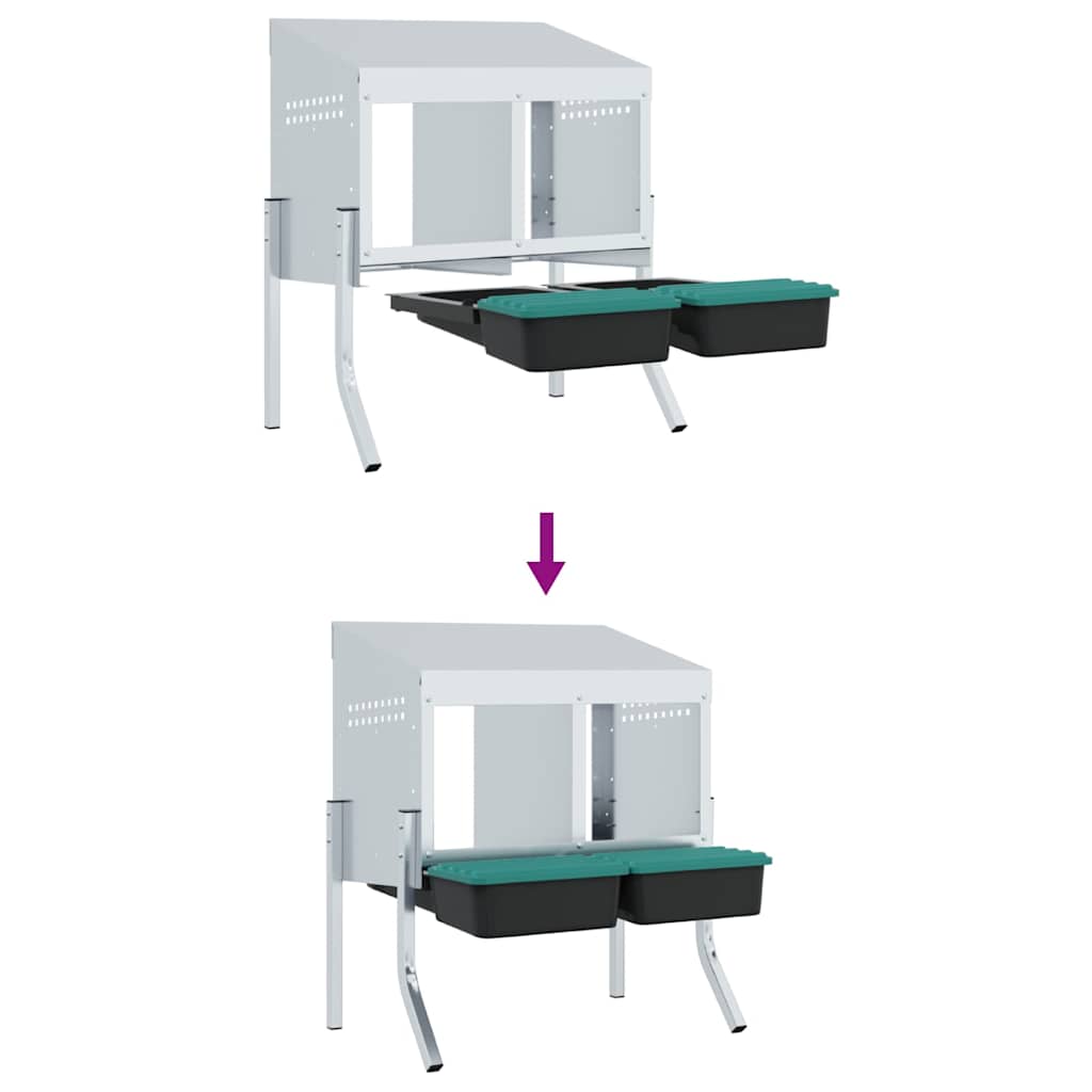 Kippennestkast 2 compartimenten met poten gegalvaniseerd staal is nu te koop bij PeponiXL, paradijselijk wonen!