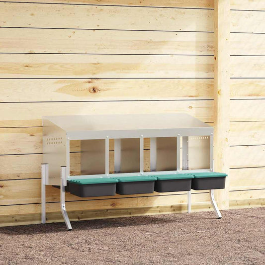 Kippennestkast 4 compartimenten met poten gegalvaniseerd staal is nu te koop bij PeponiXL, paradijselijk wonen!