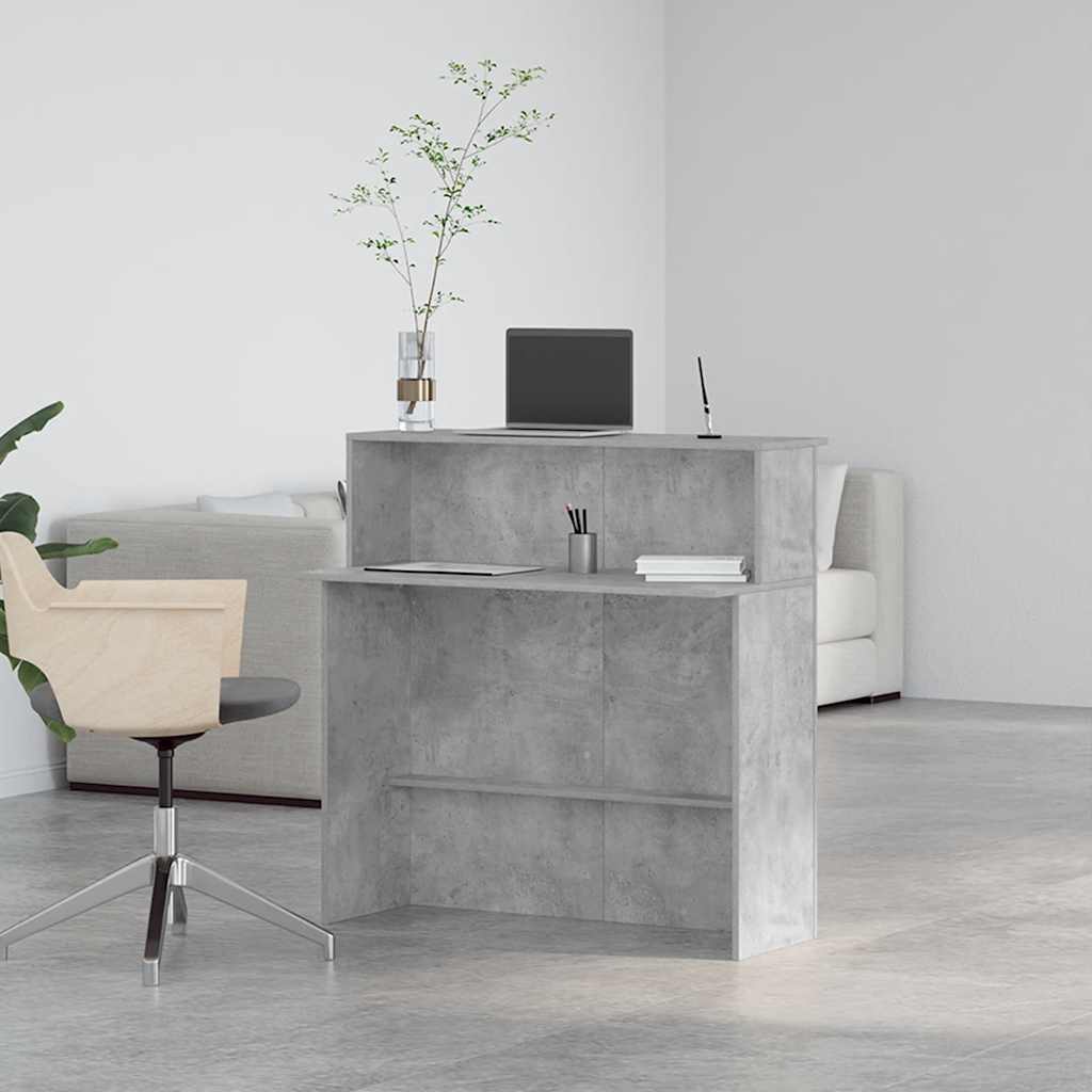 Receptiebalie 100x50x103,5 cm bewerkt hout betongrijs is nu te koop bij PeponiXL, paradijselijk wonen!