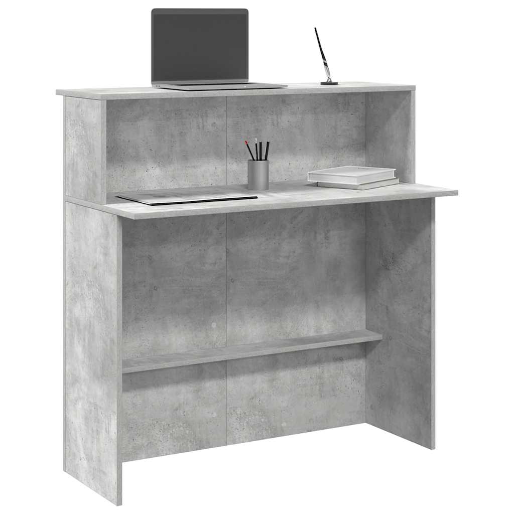 Receptiebalie 100x50x103,5 cm bewerkt hout betongrijs is nu te koop bij PeponiXL, paradijselijk wonen!