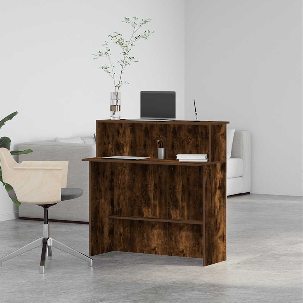 Receptiebalie 100x50x103,5 cm bewerkt hout gerookt eikenkleurig is nu te koop bij PeponiXL, paradijselijk wonen!