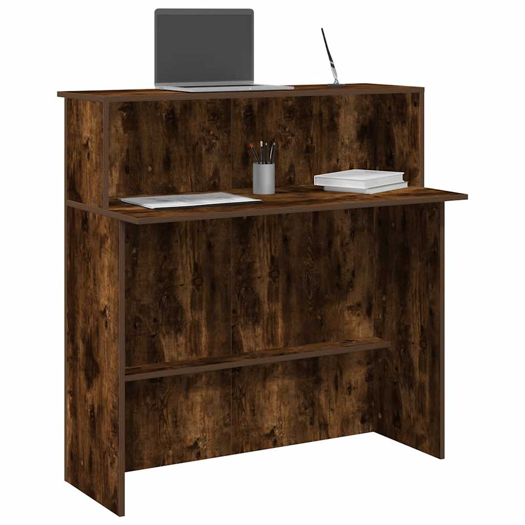 Receptiebalie 100x50x103,5 cm bewerkt hout gerookt eikenkleurig is nu te koop bij PeponiXL, paradijselijk wonen!