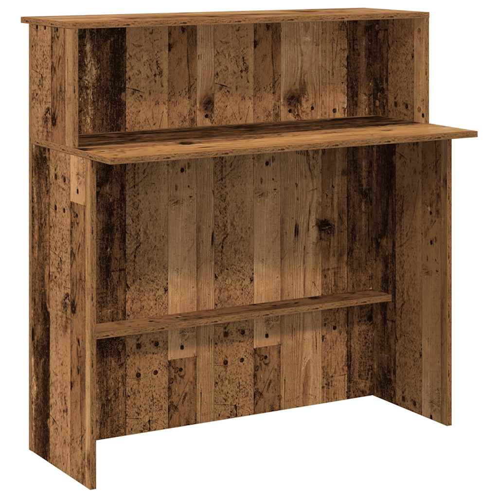 Receptiebalie 100x50x103,5 cm bewerkt hout oud houtkleurig is nu te koop bij PeponiXL, paradijselijk wonen!