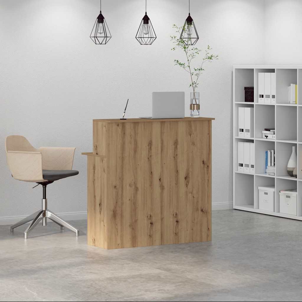 Receptiebalie 100x50x103,5cm bewerkt hout artisanaal eikenkleur is nu te koop bij PeponiXL, paradijselijk wonen!