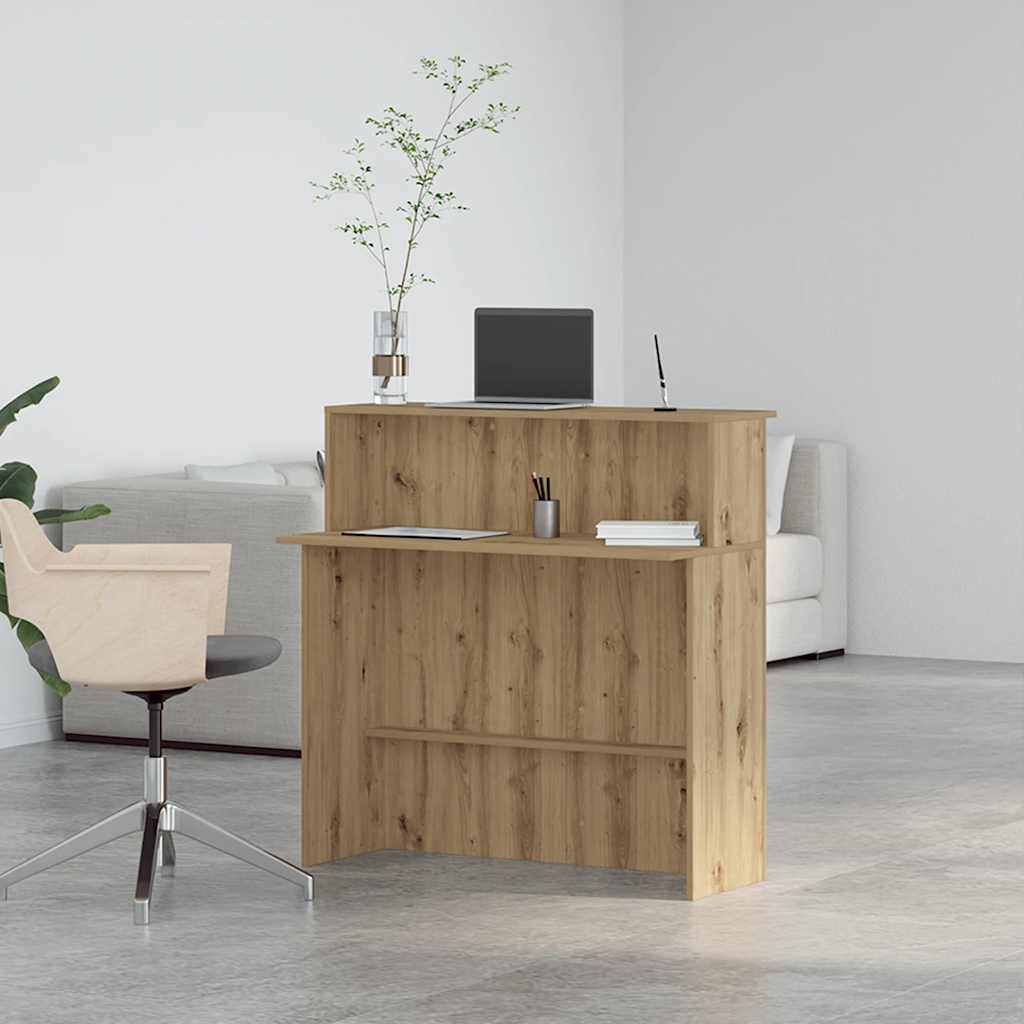 Receptiebalie 100x50x103,5cm bewerkt hout artisanaal eikenkleur is nu te koop bij PeponiXL, paradijselijk wonen!