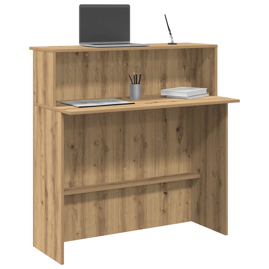 Receptiebalie 100x50x103,5cm bewerkt hout artisanaal eikenkleur is nu te koop bij PeponiXL, paradijselijk wonen!